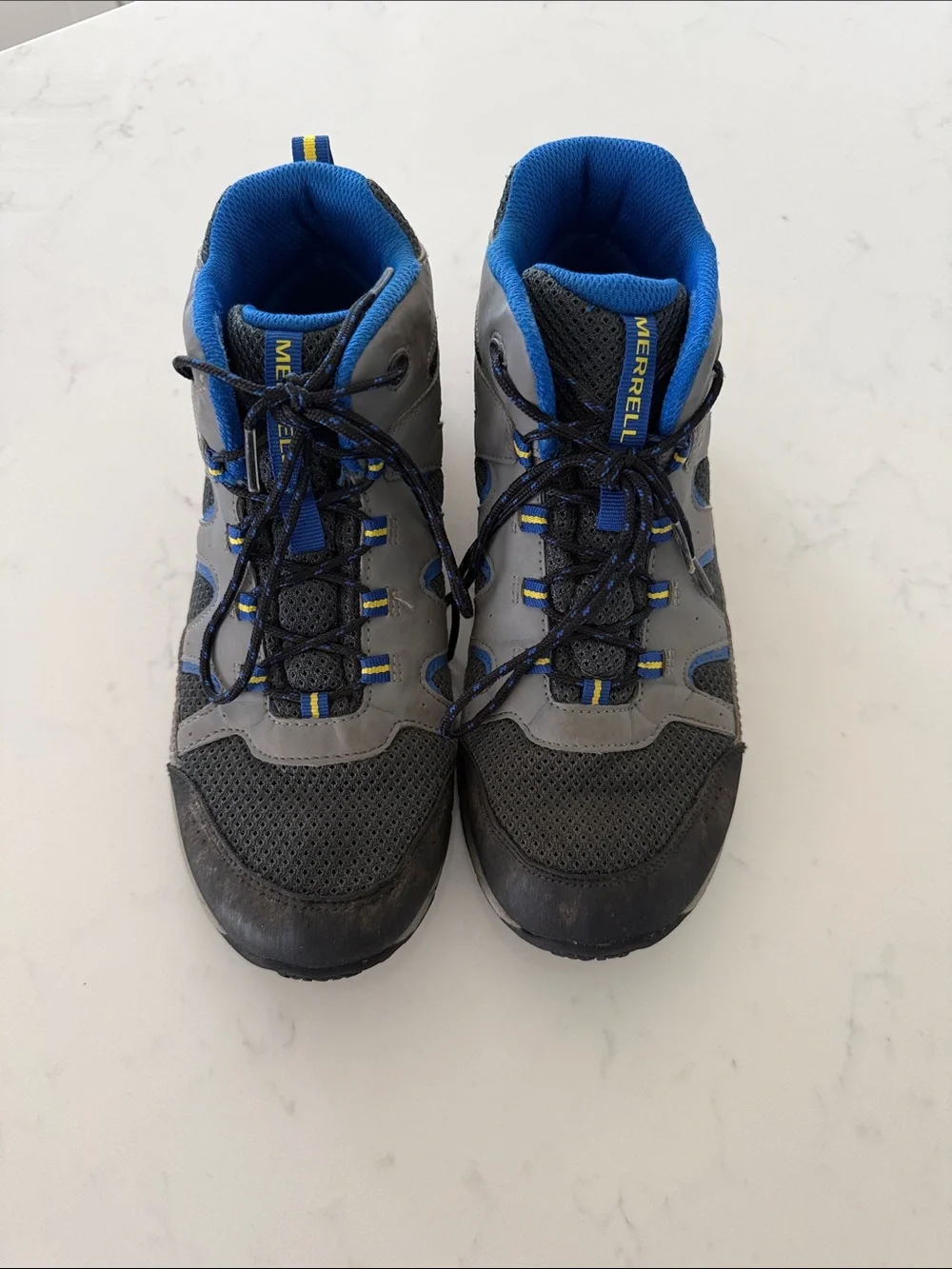 Merrell Kids Gray and Blue Outdoor Hiking Boots